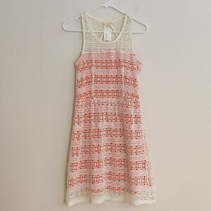 NWT Maison Jules Lace Floral Tank Summer Dress Orange Overlay - Size S